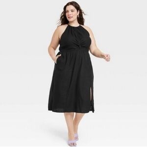 Ava and Viv Women’s Halter Neck A-line Dress - Black